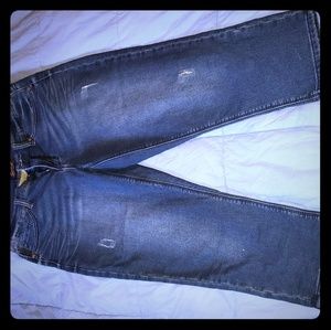 2 pair of Seven Jeans cropped girlfriend jeans